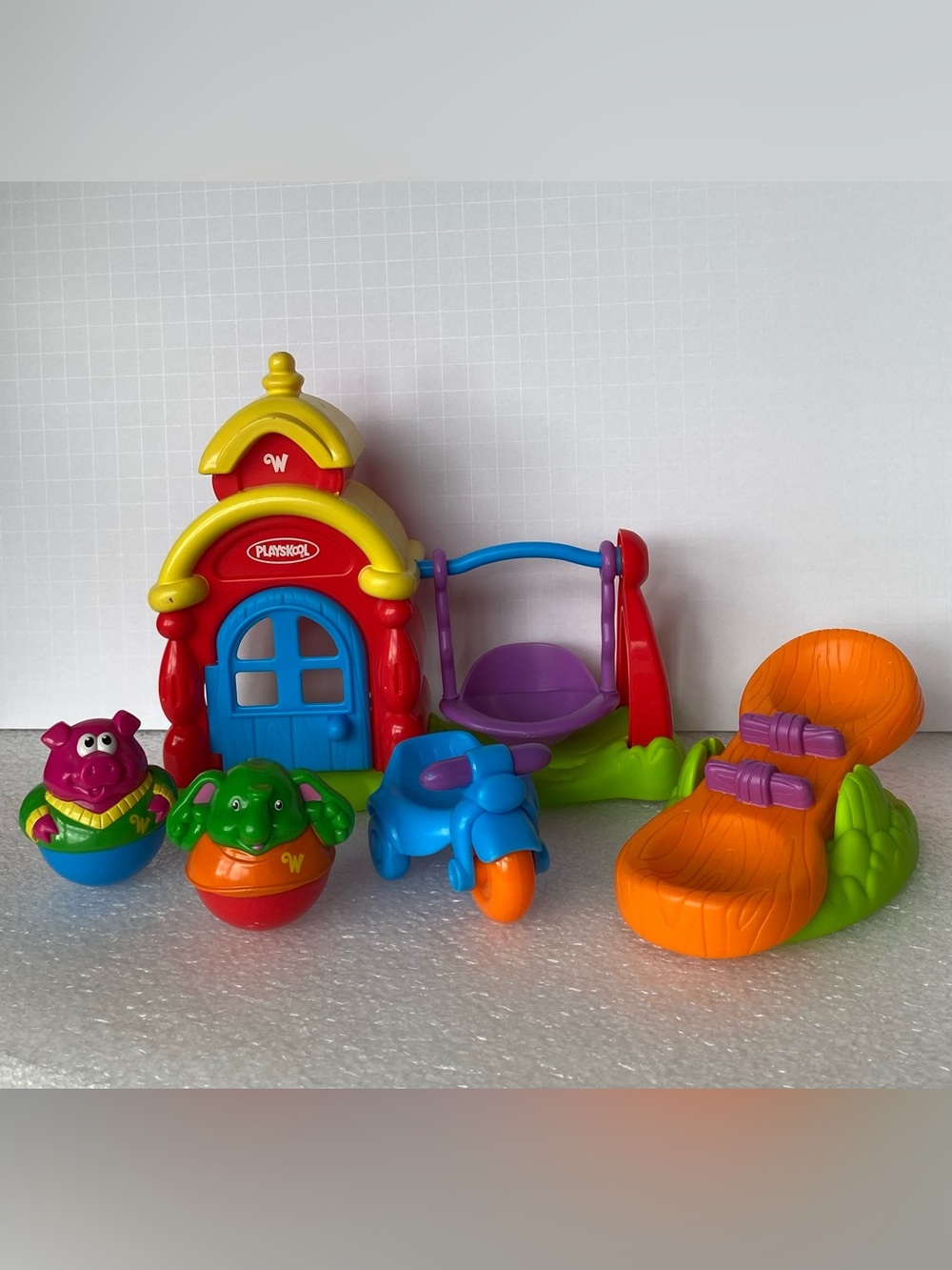Vintage 2003 Playskool Weebles Weeschool
Playset Swing Seesaw Tricycle Figures